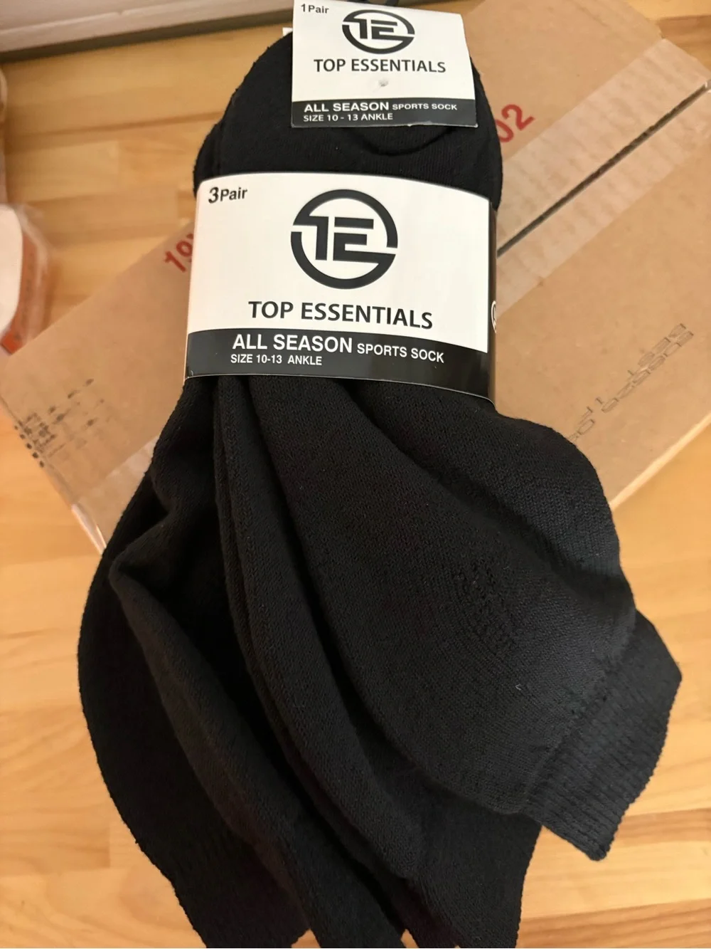 Essentials Black Athletic Ankle Socks - 3 Pair Pack